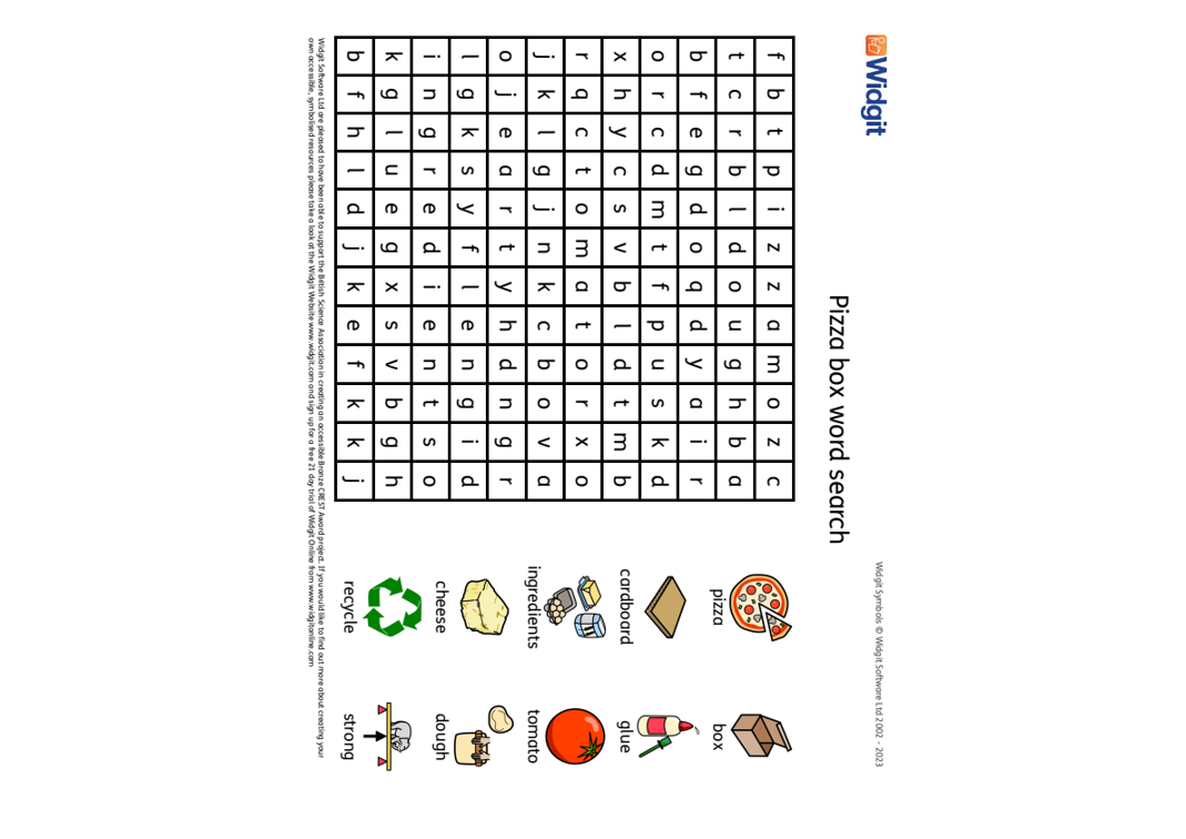 CREST Bronze SEND Design and make a pizza box - Widgit resource pack ...