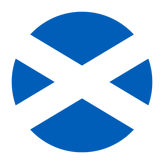 A Scotland flag in round shape with transparent background