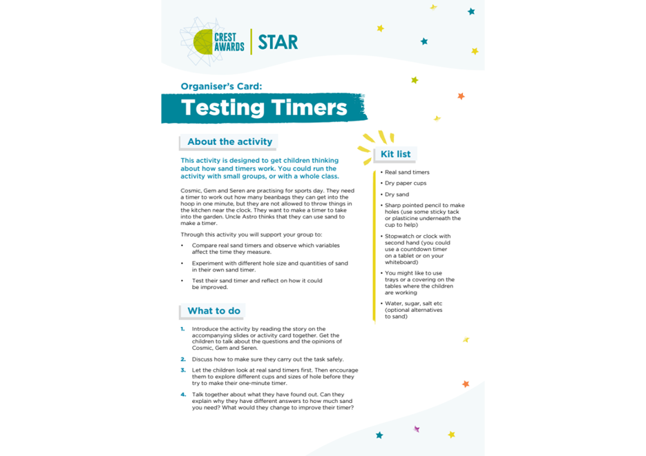 Testing Timer CREST Star Testing Timers | CREST Awards