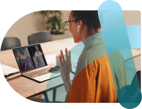 Women On Video Call Cropped With Engage Graphic Flourishes