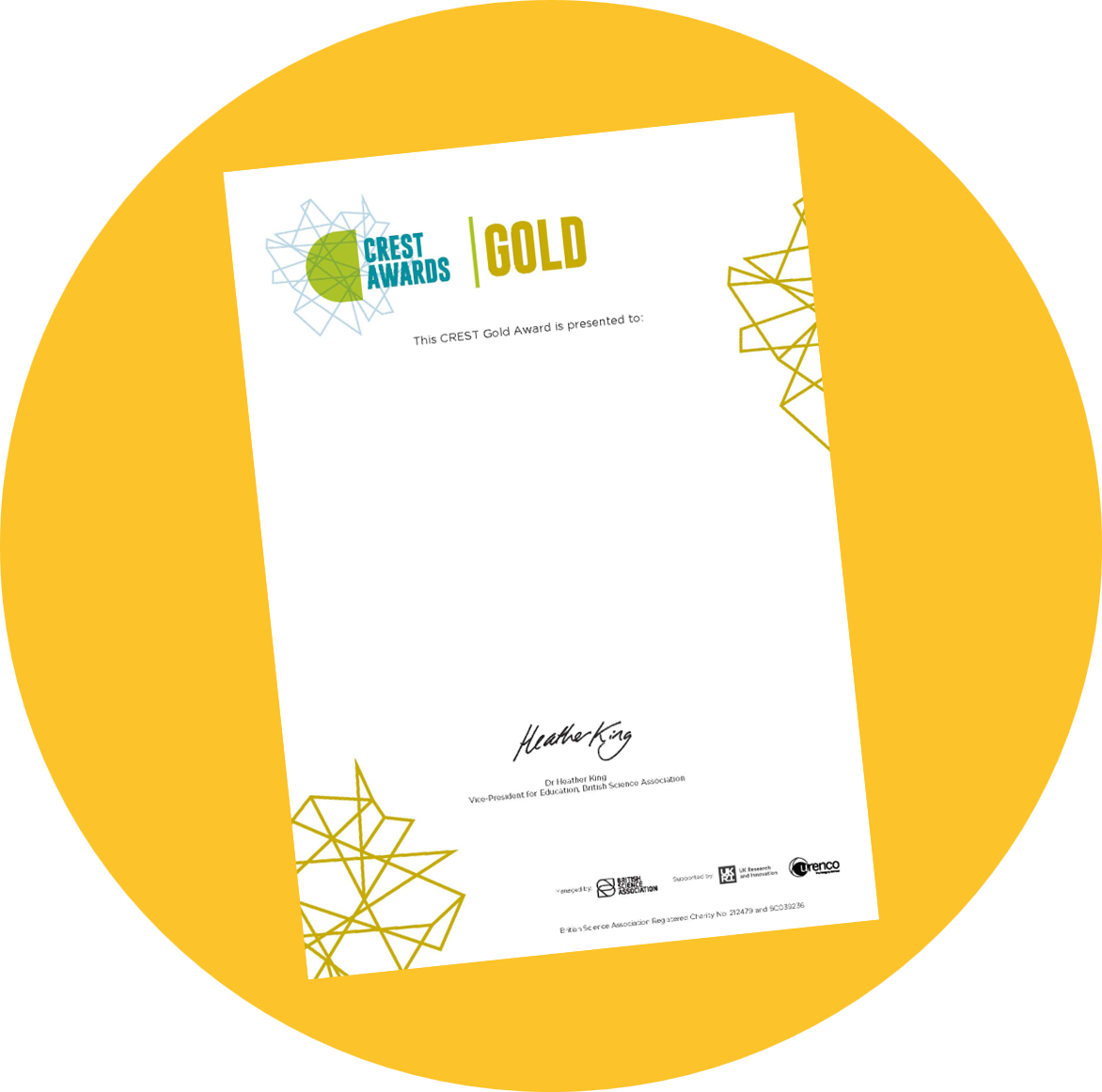 Gold CREST Awards Certificate Sign Up Widget (1)